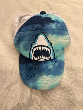 Shark Graphic Blue Tie-Dye Trucker Hat